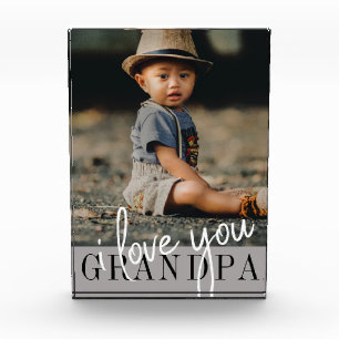 I Love You Grandpa Custom Photo Block