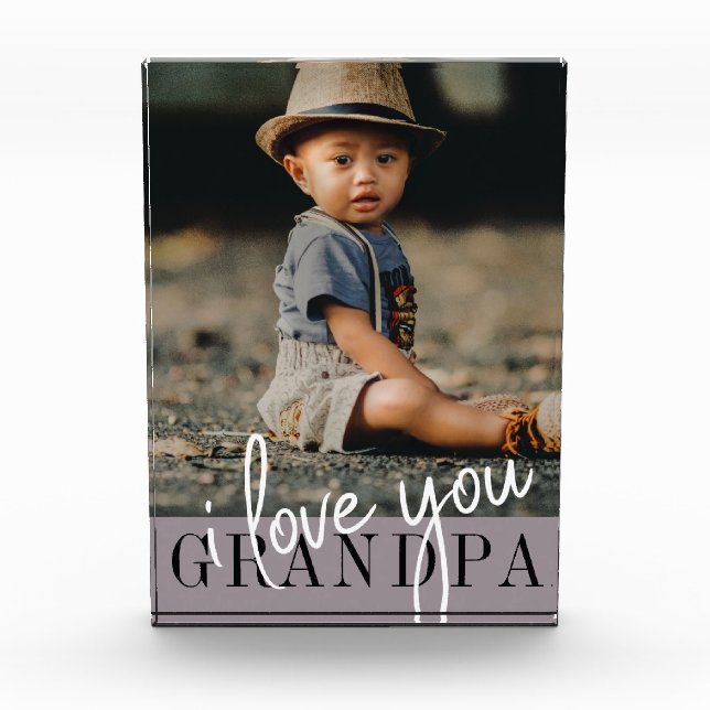 I Love You Grandpa Custom Photo Block (Front)