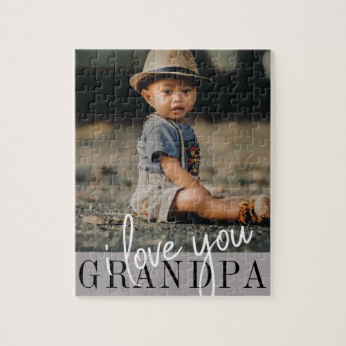 I Love You Grandpa Custom Photo Jigsaw Puzzle