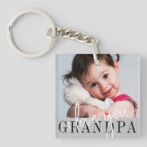 I Love You Grandpa Custom Photo Keychain