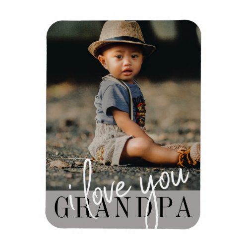 I Love You Grandpa Custom Photo Magnet