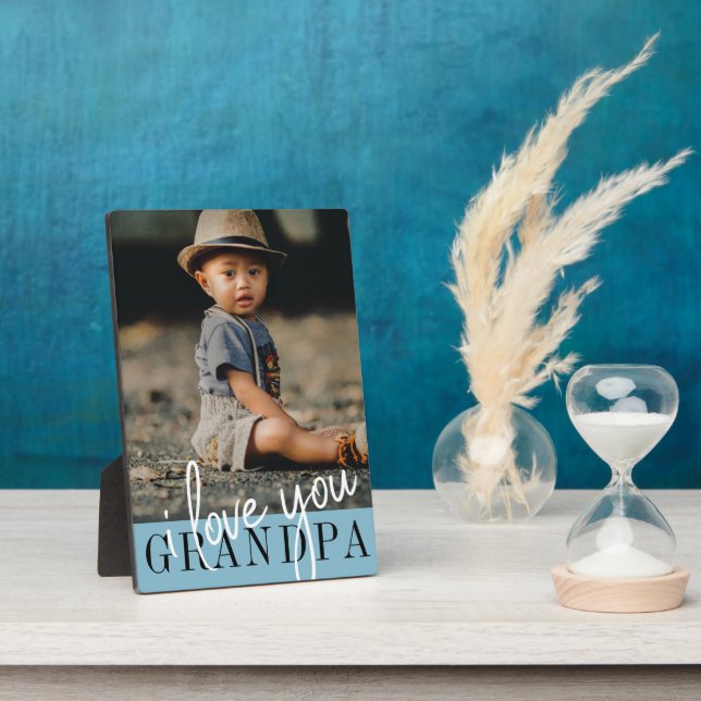 I Love You Grandpa Custom Photo Plaque (Side)