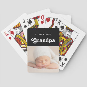 I love you Grandpa custom photo Poker Cards