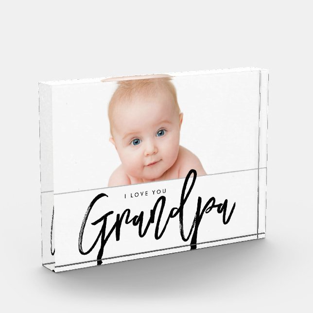 I love you Grandpa Grandchild photo Block (Left)