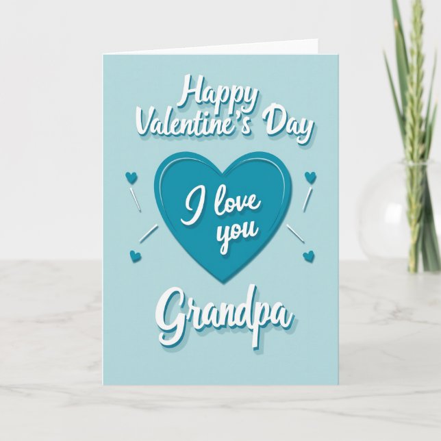 I Love You Grandpa Valentine Card (Front)