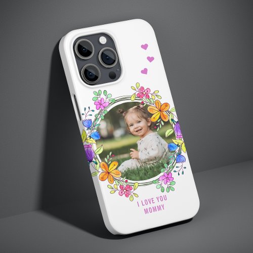 I LOVE YOU GRANNY Photo Colorful Floral Modern Case_Mate iPhone 14 Pro Case
