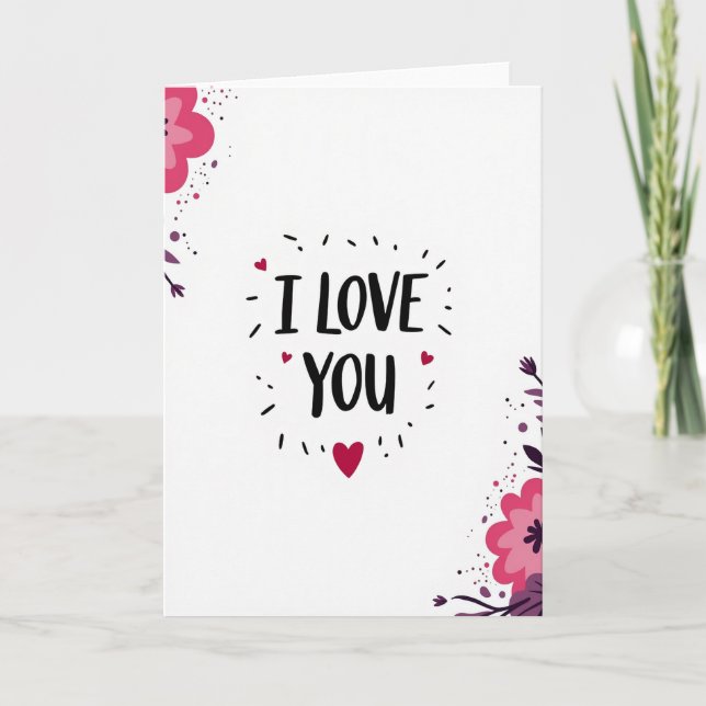 I Love You Graphic Message Card (Front)