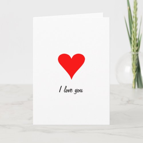 I Love You Greeting Card Valentine's Day Blank