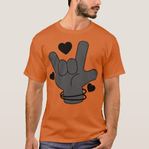 I Love You Grey And Black American Sign Language T-Shirt