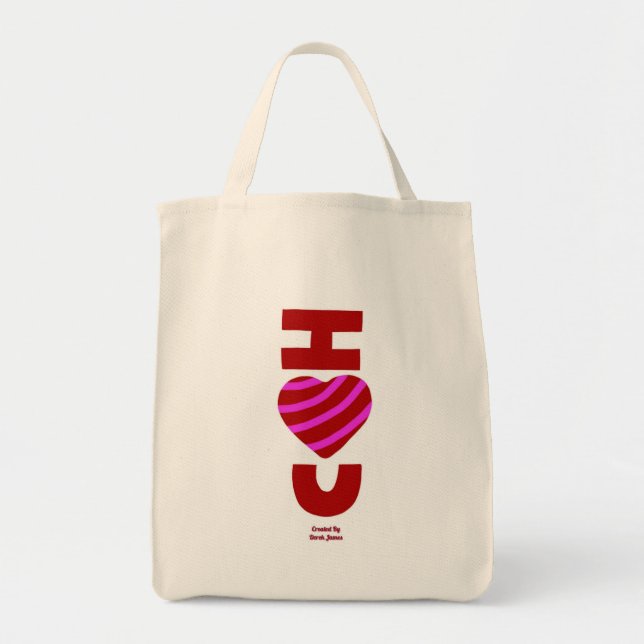 I Love You Grocery Tote Bag (Front)