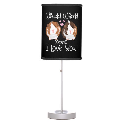 I Love You Guinea Pig Cavy Roddent Table Lamp