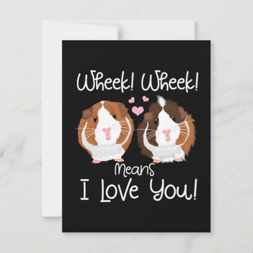 I Love You Guinea Pig Cavy Roddent Thank You Card