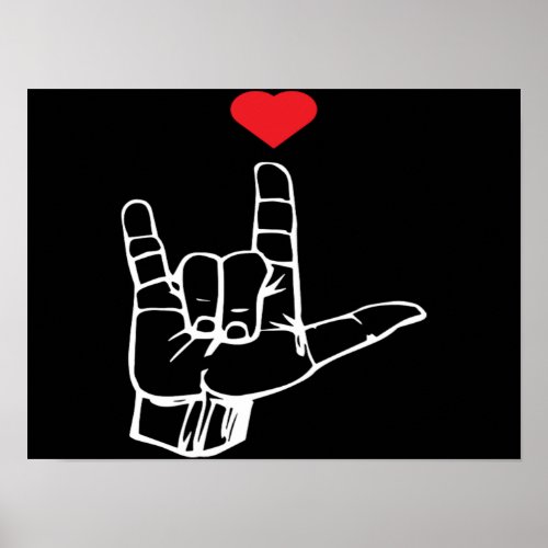 I Love You Hand Sign ASL Gift Men Women Valentine