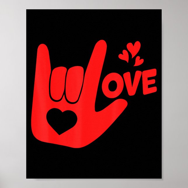 I Love You Hand Sign Asl Valentine' Day Funny Wome (Front)