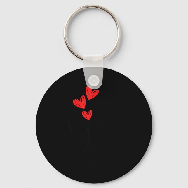 I-love You Hand Sign Heart Women Girls Valentines  Keychain (Front)