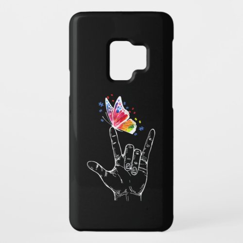 I Love You Hand Sign Language Butterfly Autism Case_Mate Samsung Galaxy S9 Case
