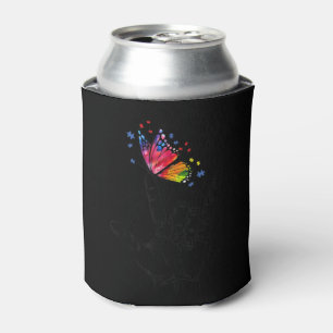 I Love You Hand Sign Language Butterfly Puzzle Pie Can Cooler