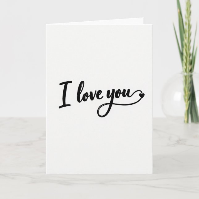 I Love You Handwritten Heart Card (Front)