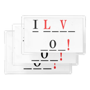 I Love You-Hangman Style by Shirley Taylor Acrylic Tray