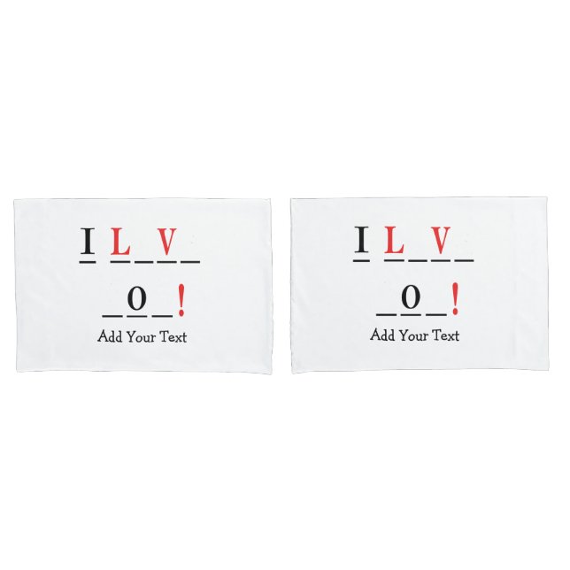 I Love You-Hangman Style by Shirley Taylor Pillow Case (Front-Set)