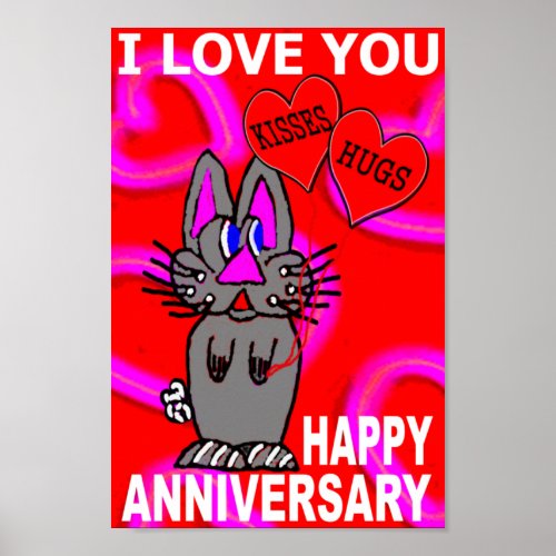 I Love You Happy Anniversary Poster
