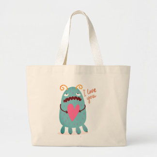 I LOVE YOU HAPPY MONSTER PERSONALIZED Tote Bag