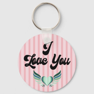 I Love You. Happy Valentine Day. Keychain