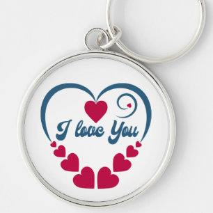 I Love You. Happy Valentine Day. Keychain