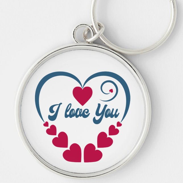 I Love You. Happy Valentine Day.  Keychain (Front)