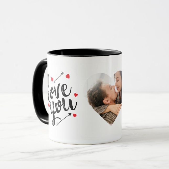 I Love You | Happy Valentine's Day Modern Mug (Front Left)