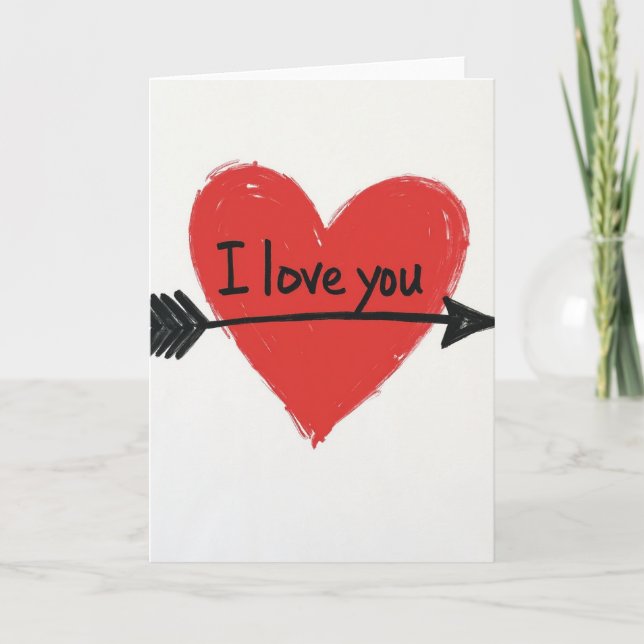 I Love You Heart Arrow Card (Front)
