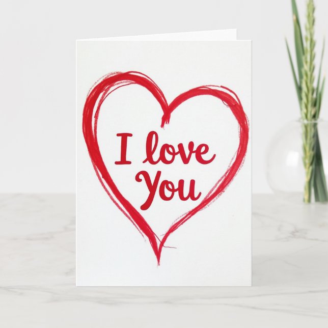 I Love You Heart Art Card (Front)