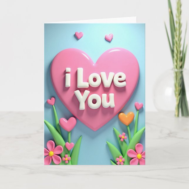 I Love You Heart Card (Front)