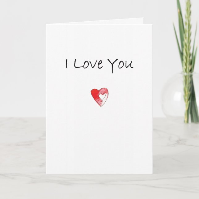 I Love You Heart Card (Front)