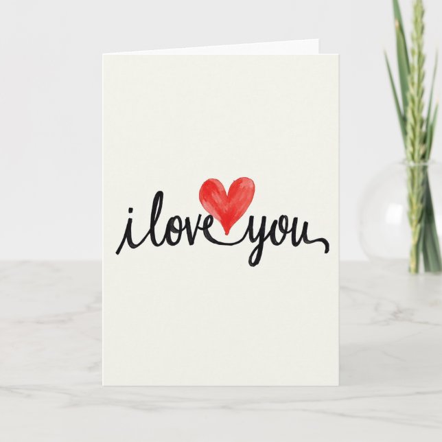 I Love You Heart Design Card (Front)
