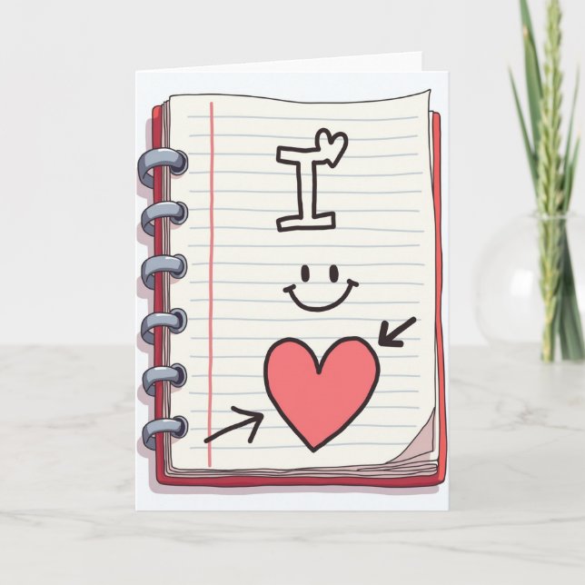 I Love You Heart Doodle Card (Front)