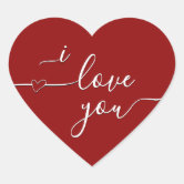 I Love You Colorful Red Heart Sticker | Zazzle