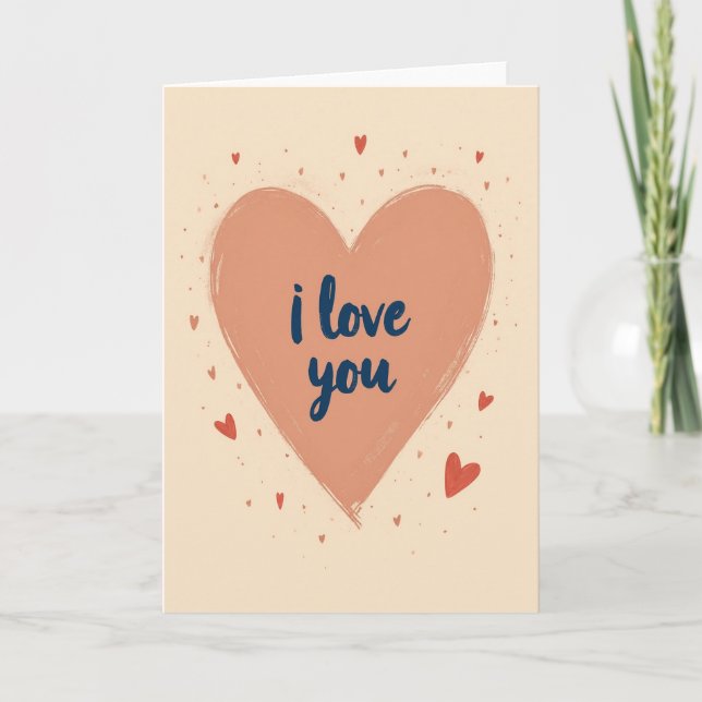 I Love You Heart Felt Card (Front)