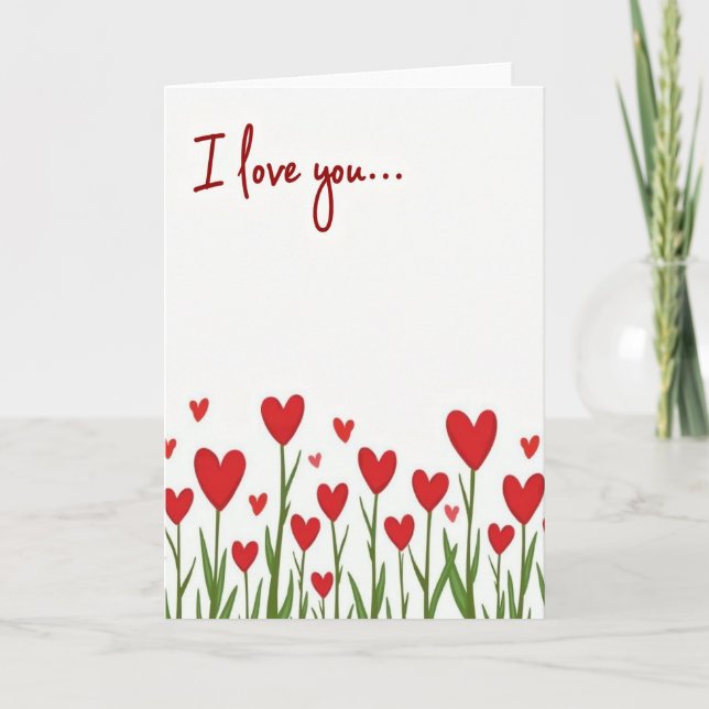 I Love You Heart Garden Card (Front)