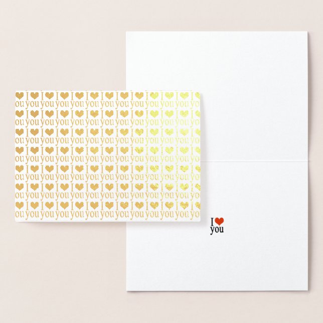 I love you - heart gold foil card (Display)