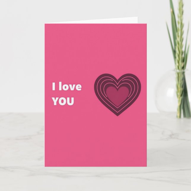 I Love You Heart Graphic Card (Front)
