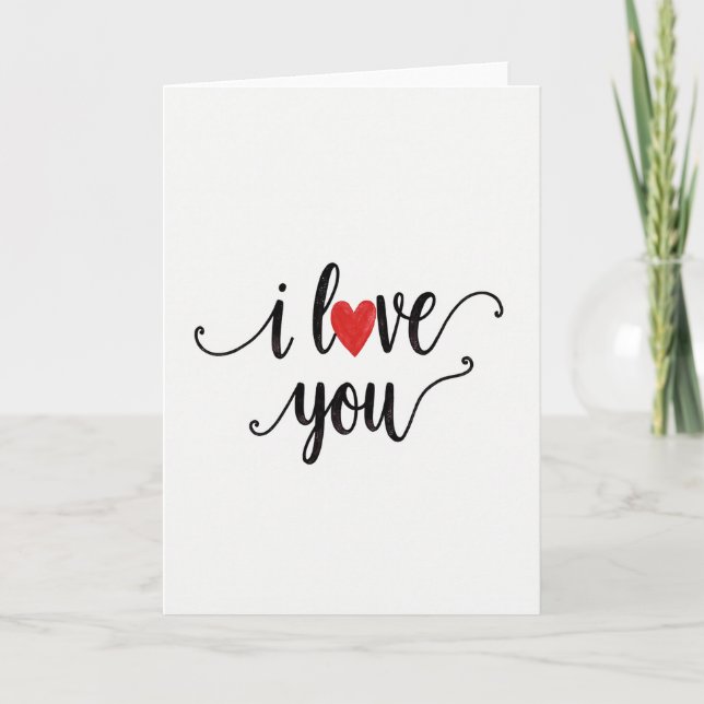 I Love You Heart Greeting Card (Front)