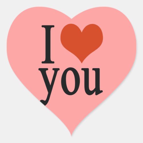 I love you _ heart heart sticker