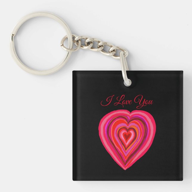 I love you heart keychain (Front)