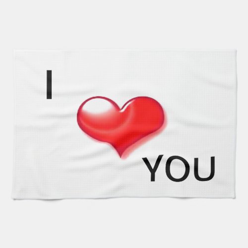 I Love You Heart Kitchen Towel