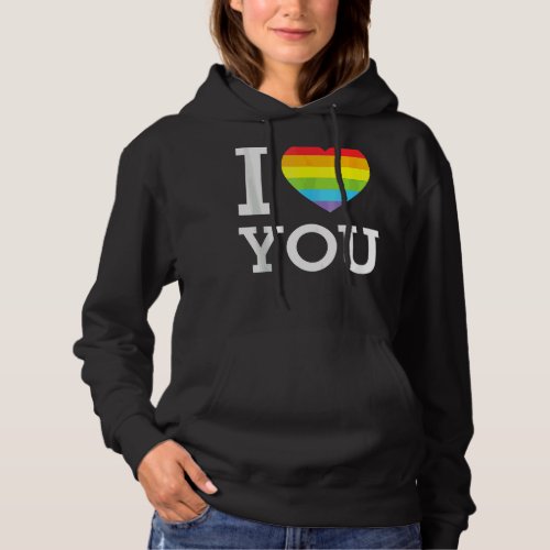 I Love You Heart Lgbt Bisexual Queer Gay Pride Mon Hoodie