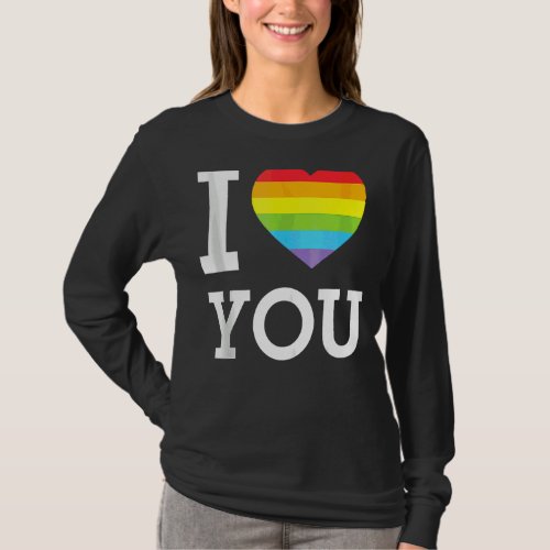 I Love You Heart Lgbt Bisexual Queer Gay Pride Mon T_Shirt