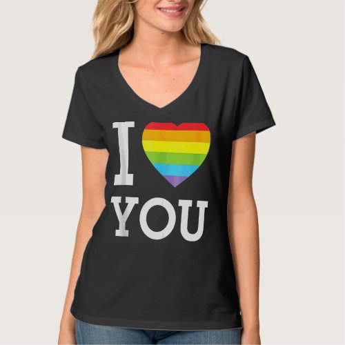 I Love You Heart Lgbt Bisexual Queer Gay Pride Mon T_Shirt