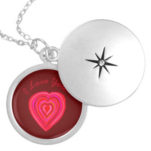 I love you heart locket necklace