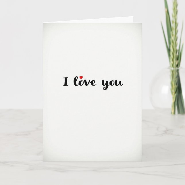 I Love You Heart Matte Card (Front)